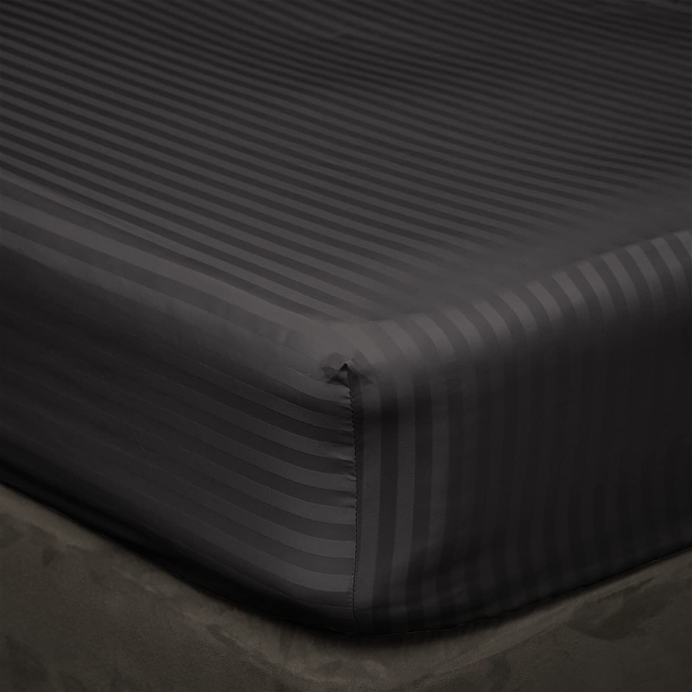 Branded Bedding Sheets Egyptian Cotton US Sizes Select Pocket Gray Stripes