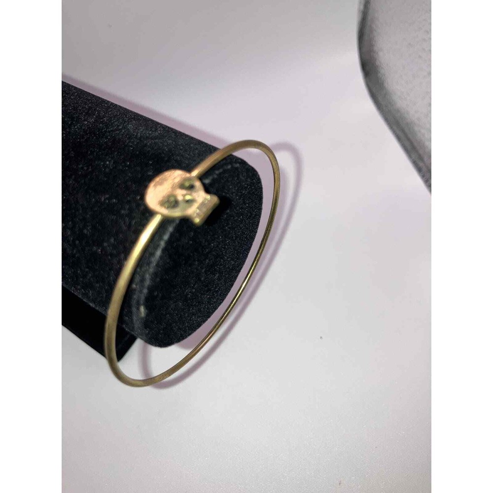 Skull Gold-Tone Thin Bangle 2 5/8" Bracelet!