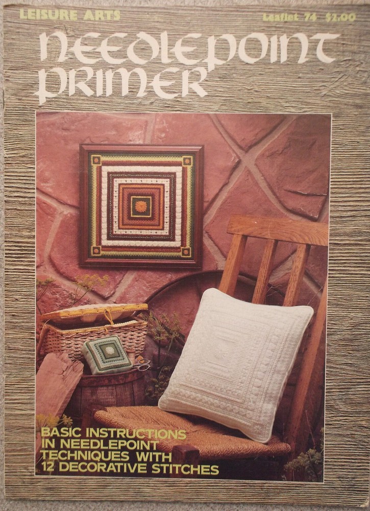 NEEDLEPOINT PRIMER pattern instruction 12 stitches project leaflet Leisure Arts