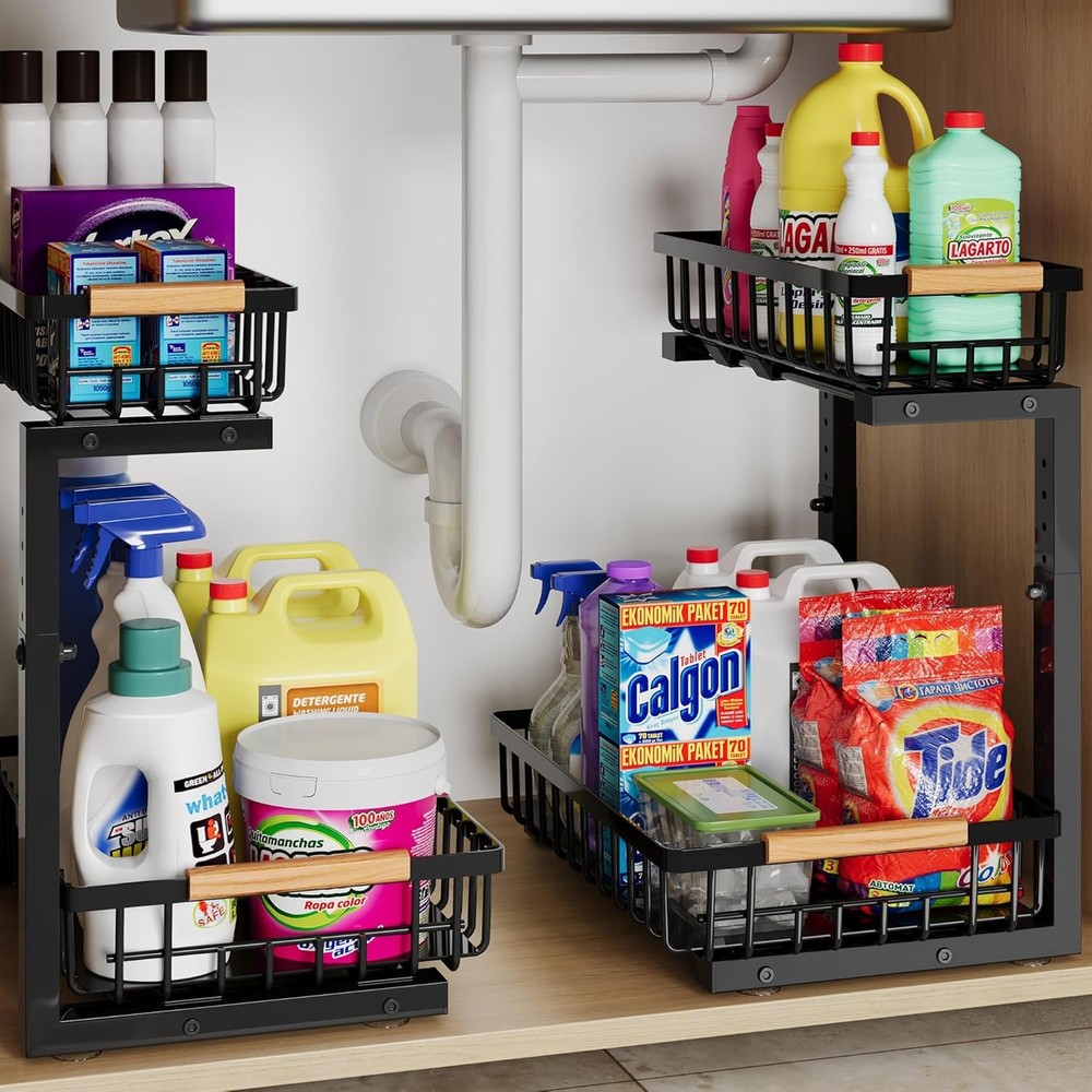 Under Sink Organizer Storage Families Pull Out Storage Undersink Organizers