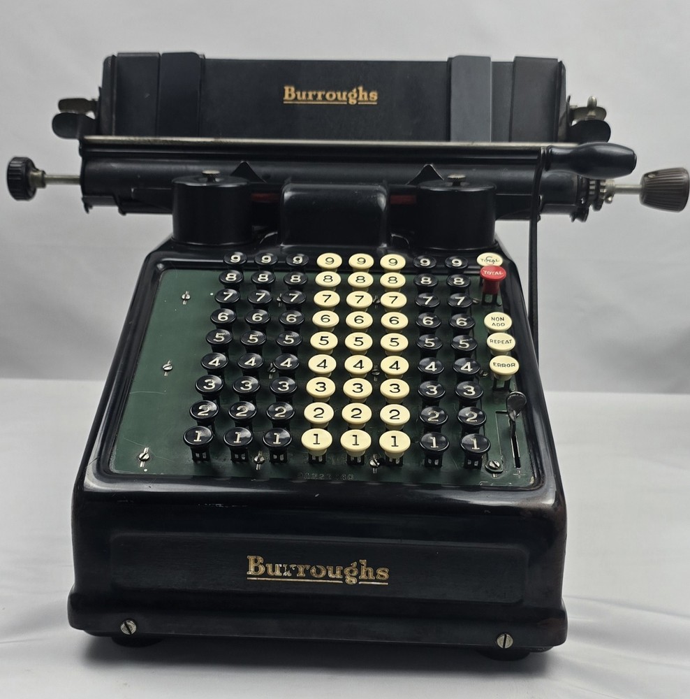 Antique Burroughs Adding Machine Calculator 1920s – Complete, Untested, Rare