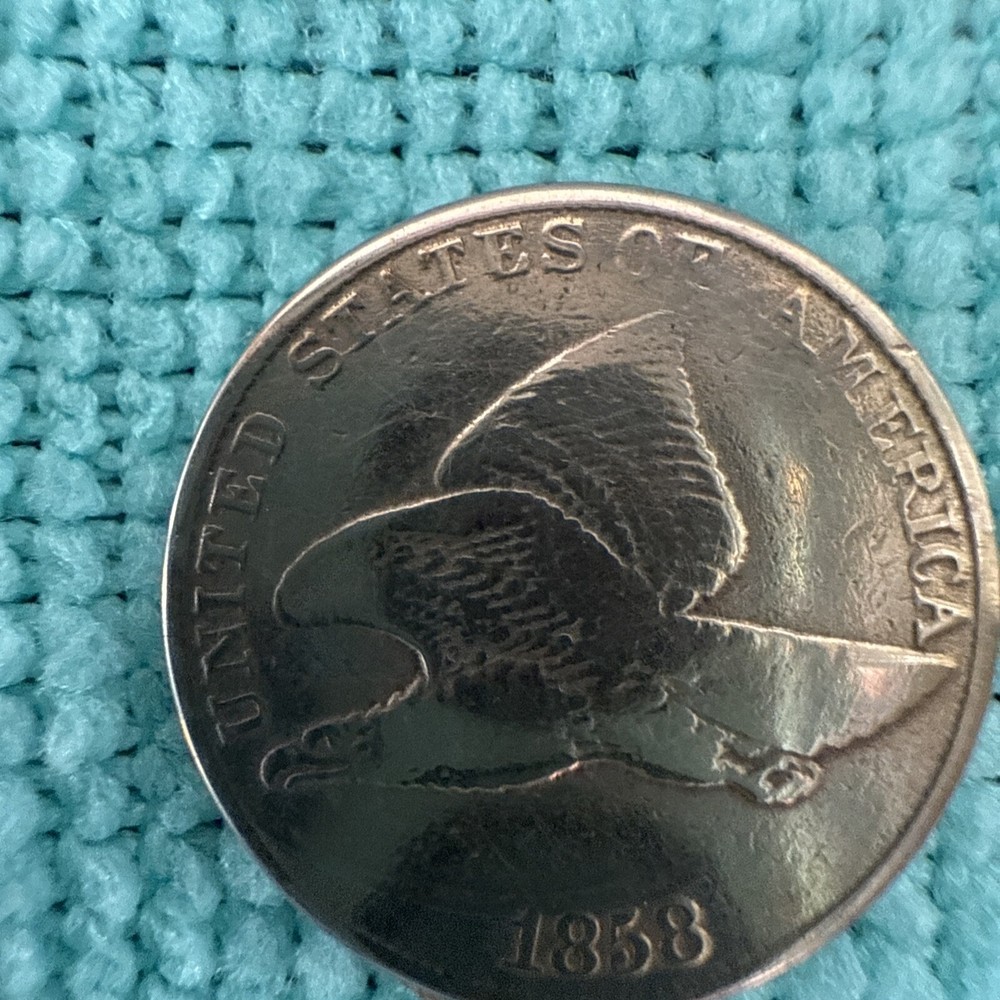 1858 Large Letters Flying Eagle Cent Nice Coin Penny Cleaned