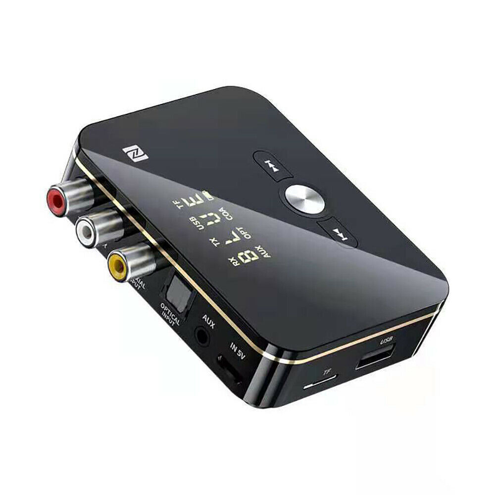 2 IN 1 Bluetooth 5.0 Transmitter Receiver Wireless Audio 3.5mm Jack Aux Adapter