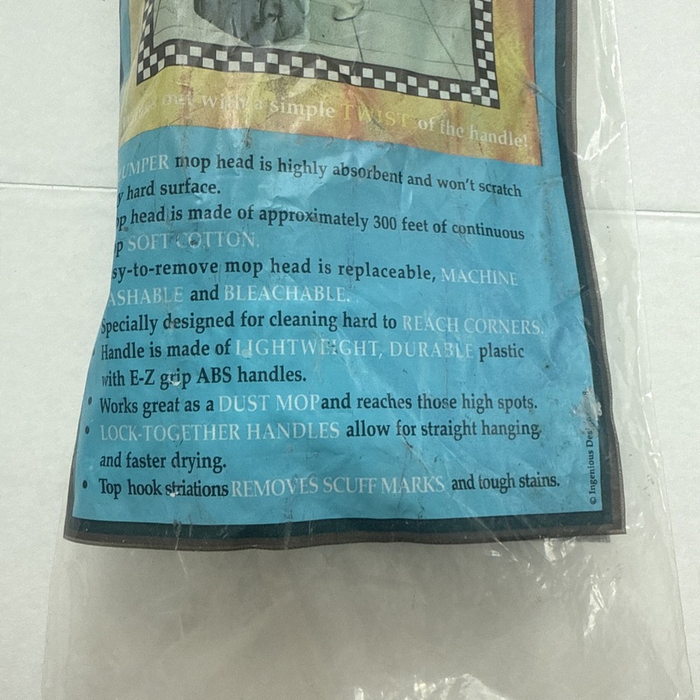 Vtg NOS Miracle Mop Refill Replacement Mop Head Original