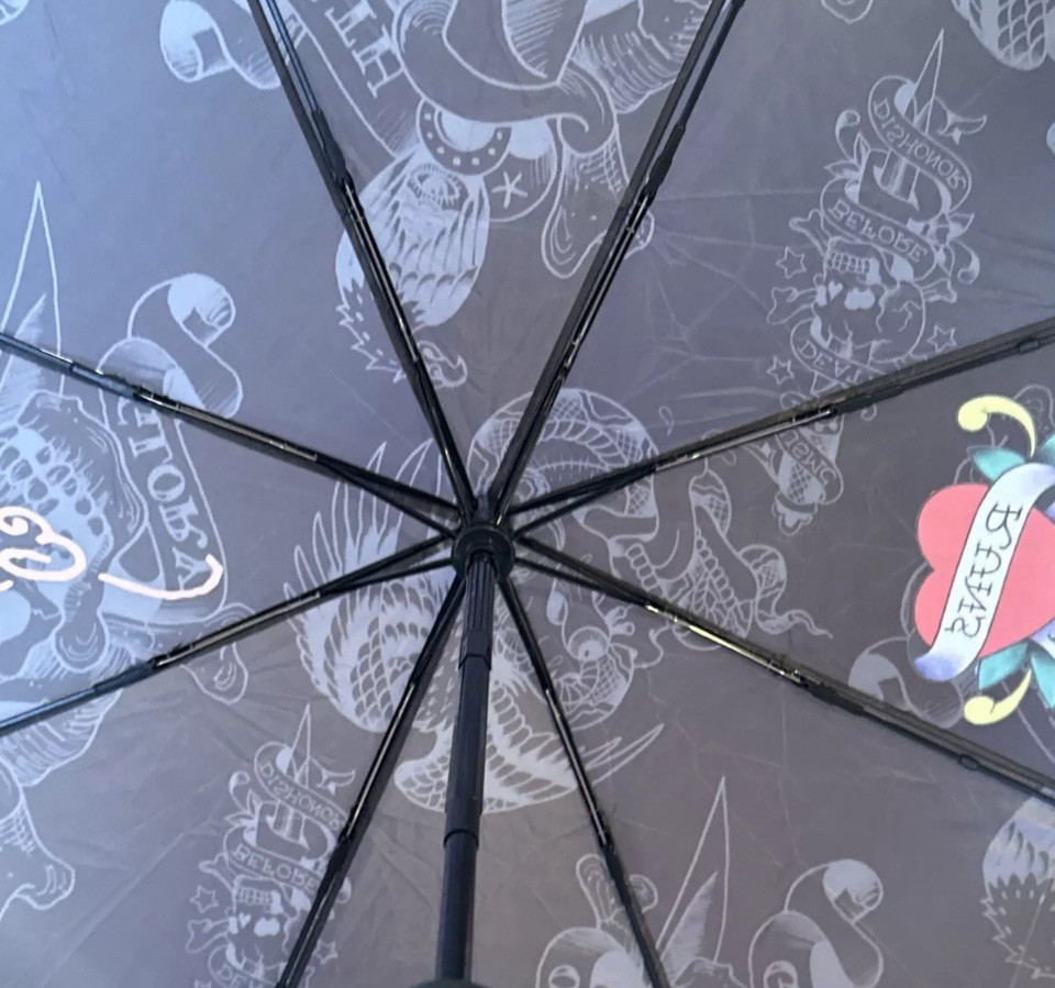 Ed Hardy Multicolor Love Runs Wild Umbrella Auto Open + Close