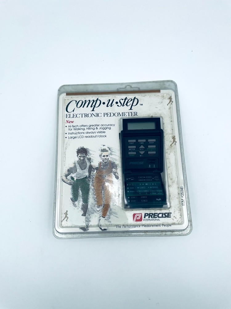 Vintage Precise International Comp U Step Electronic Pedometer Black Large LCD