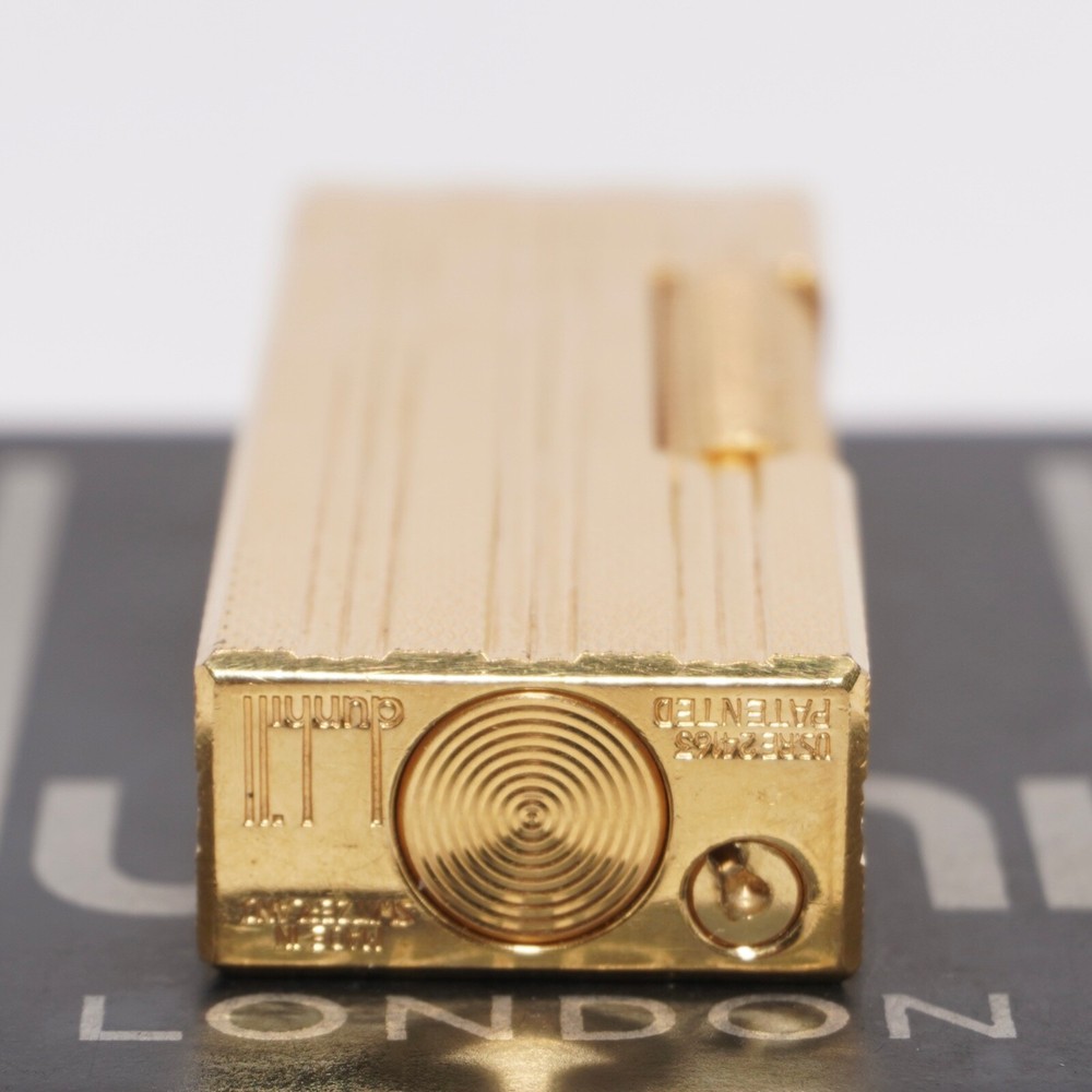 Dunhill Lighter Gold Burley Pattern_Three lines_Ultrasonically cleaned_Working