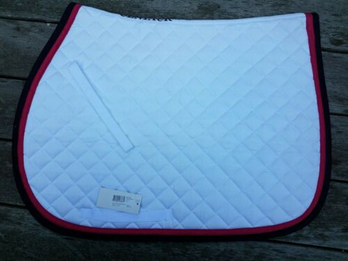 NWT Centaur All Purpose Pad White with Navy and Raspberry Trim 