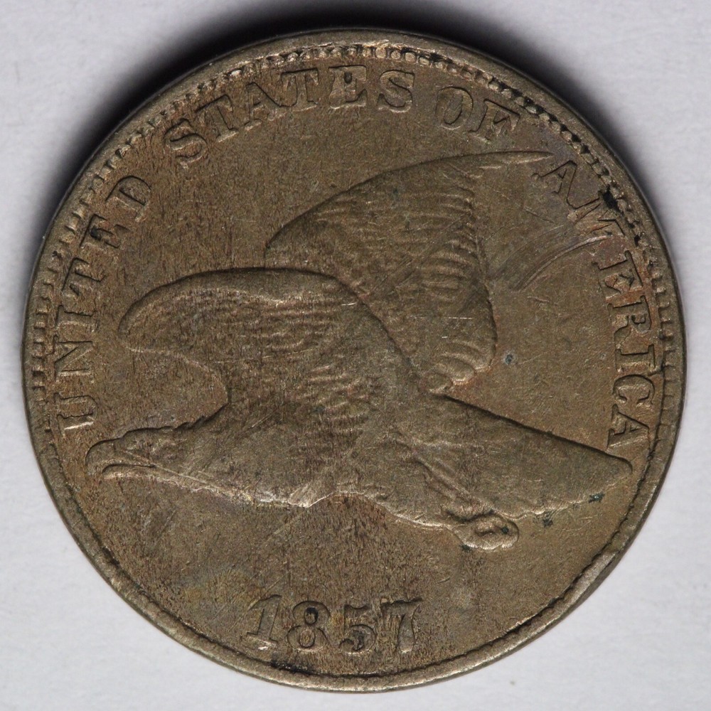 1857 Flying Eagle Cent Penny VF+ E111 JKANY