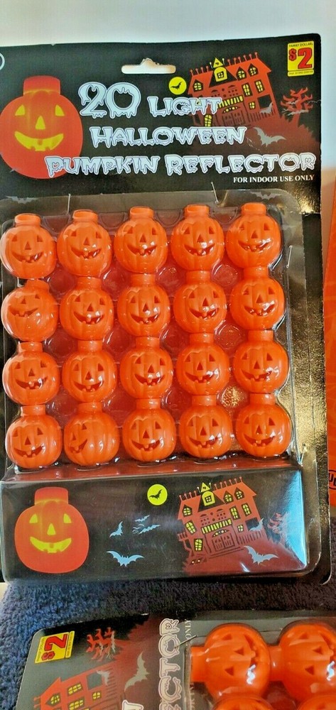 HALLOWEEN GHOST 10-LANTERNS LIGHT SET 2- PACKS 20 LIGHT PUMPKIN REFLECTORS