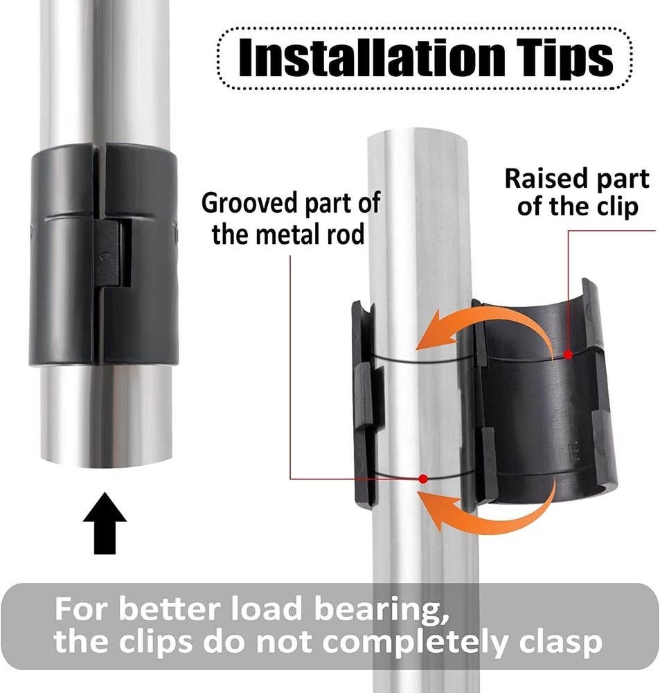 24 Pcs Wire Shelving Shelf Lock Clips - Durable ABS Replacement for 1'' Posts