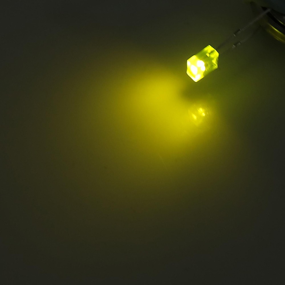 200Pcs 2x3x4mm Light Diode Rectangular Bright LED Lamp Bulb Yellow Green