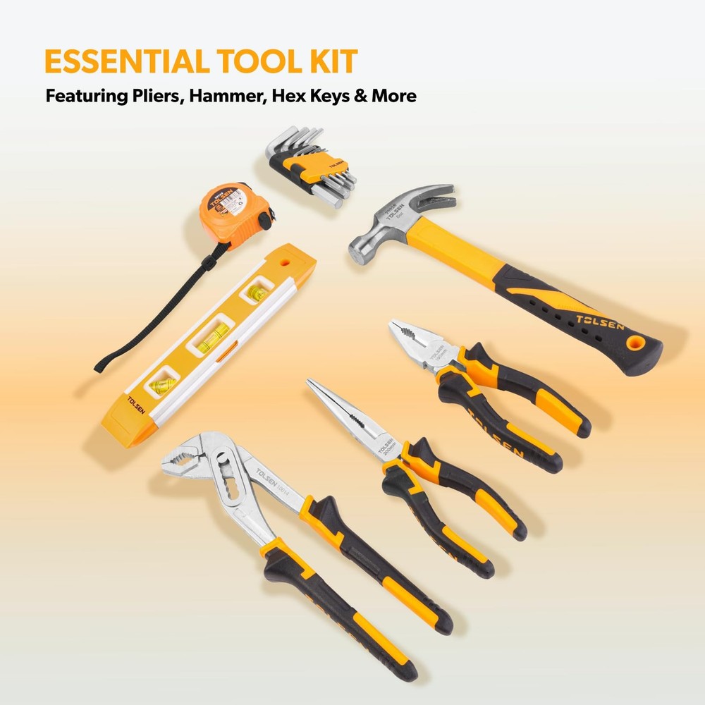 89-Piece Tool Set Household Tool Kit, Hammer, Screwdrivers, Drill Bits, Socke...