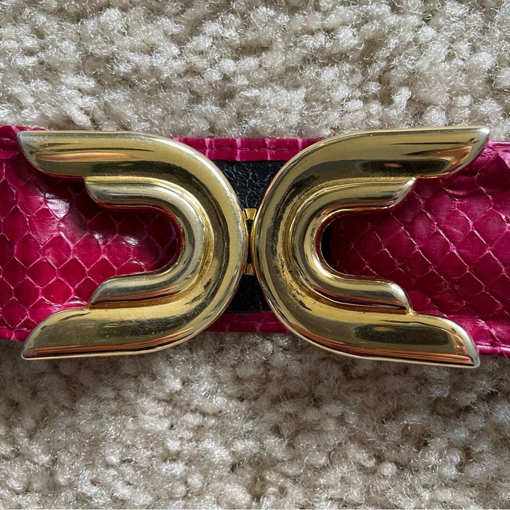 Vintage Pink Snakeskin Belt