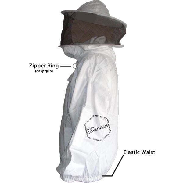 Beekeeper Zip-Up Jacket with Removable Veil - Cotton, White, Size L