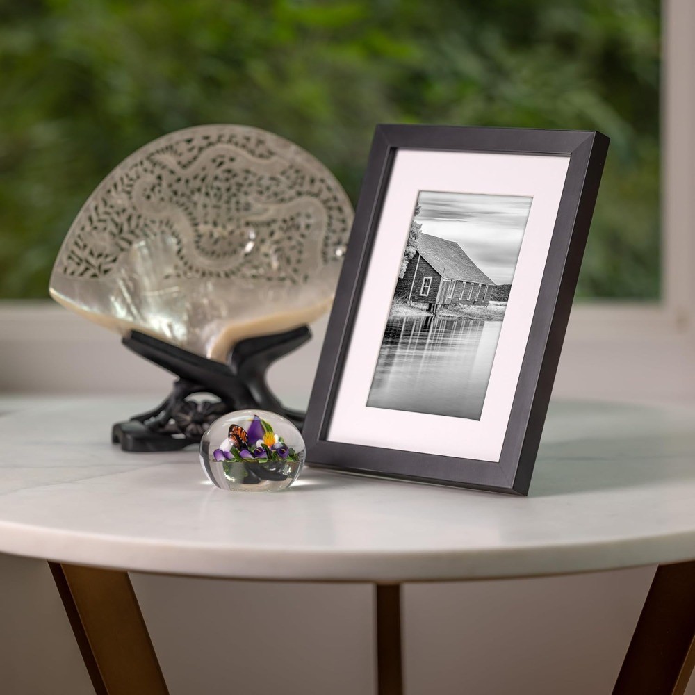 Wall Mount Mat Picture Frame 6x8 Black Rectangular TableTop for Home Office