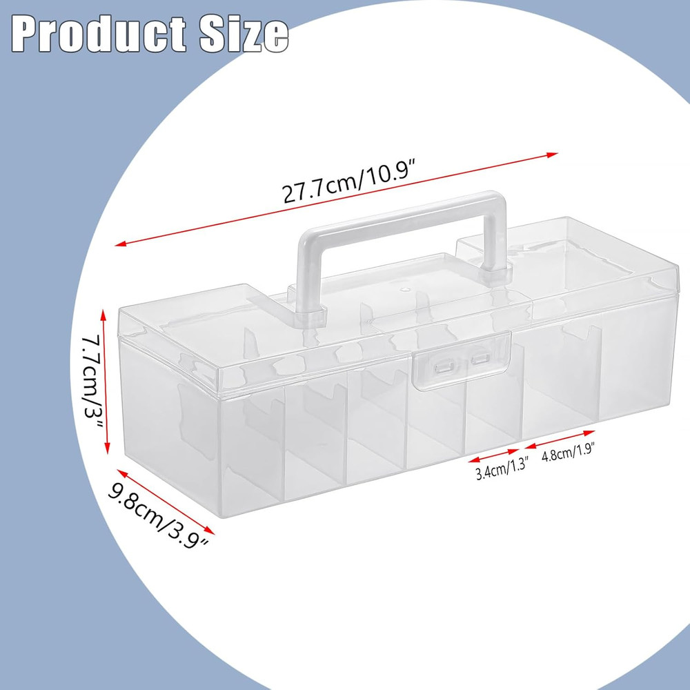 2 Plastic Trading Card Storage Boxes Clear Plastic Card Storage Cases with Divid