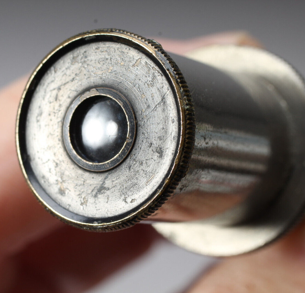 UNBRANDED POCKET MICROSCOPE NICKLED BRASS WORKS VERY POWERFUL