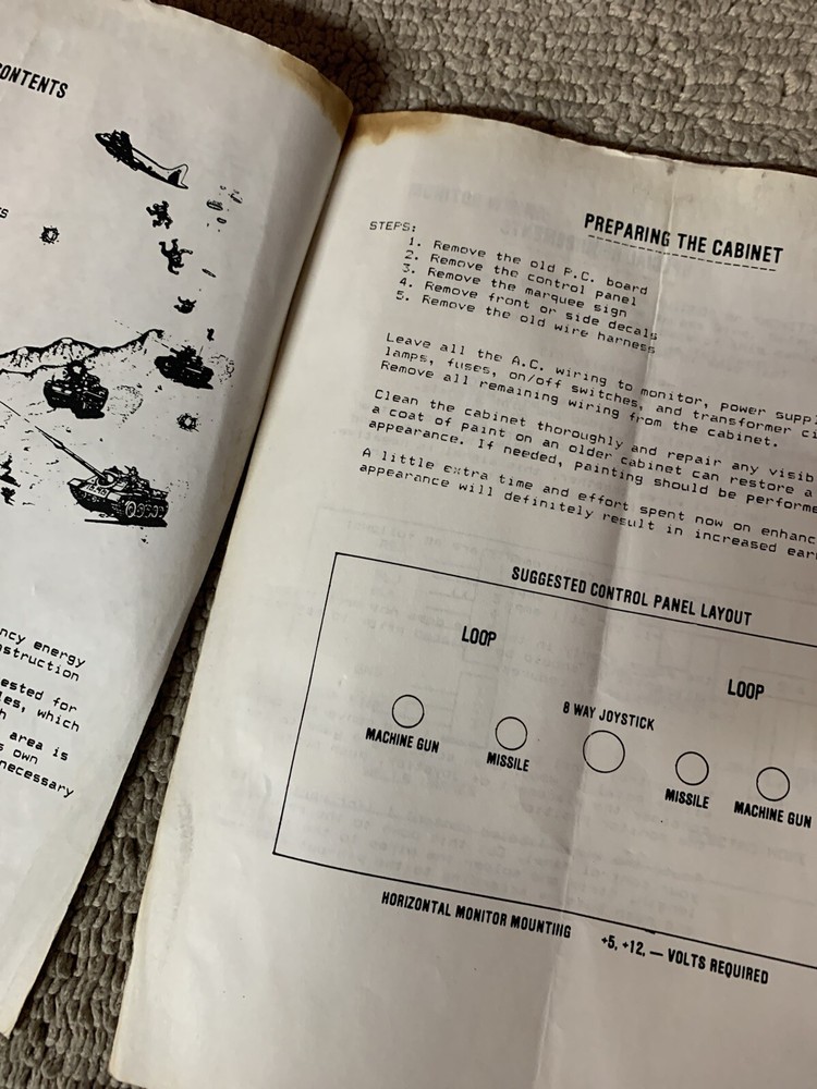 Original Air Wolf Arcade video game Manual