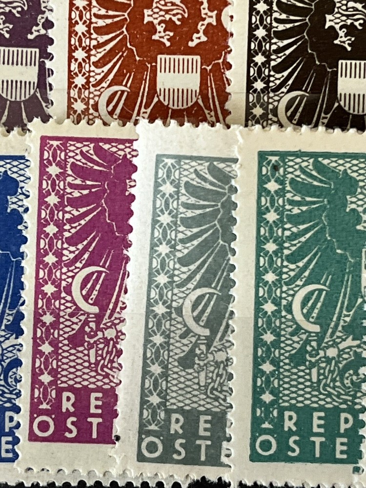 AUSTRIA 1945 - Post Horn, Renner Government - 2 Complete Sets - MNH