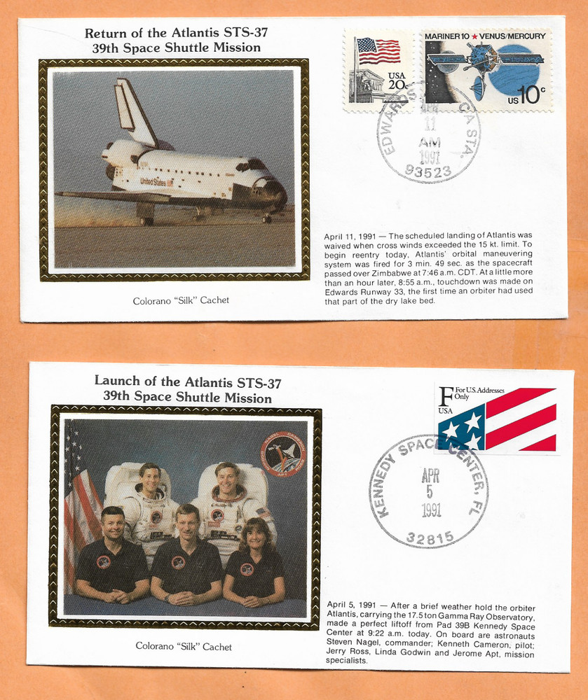 SHUTTLE ATLANTIS STS-37 LAUNCH & RETURN APR 1991 COLORANO SPACE  COVER
