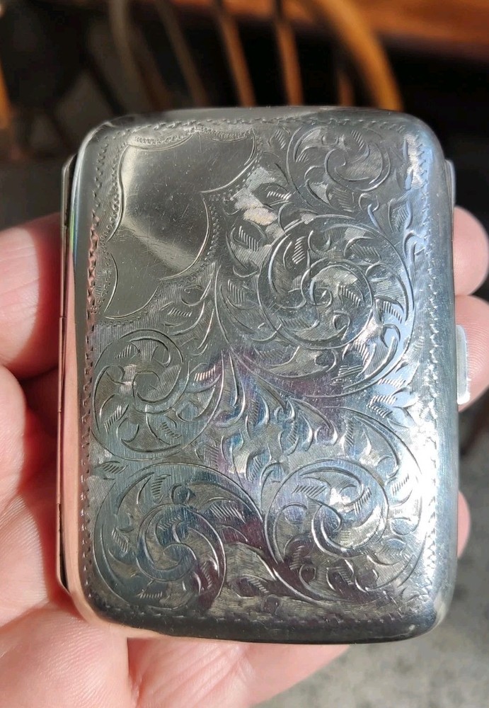 Antique Robert Pringle & Sons Solid Silver Cigarette Case- No Monogram. 45 Grams