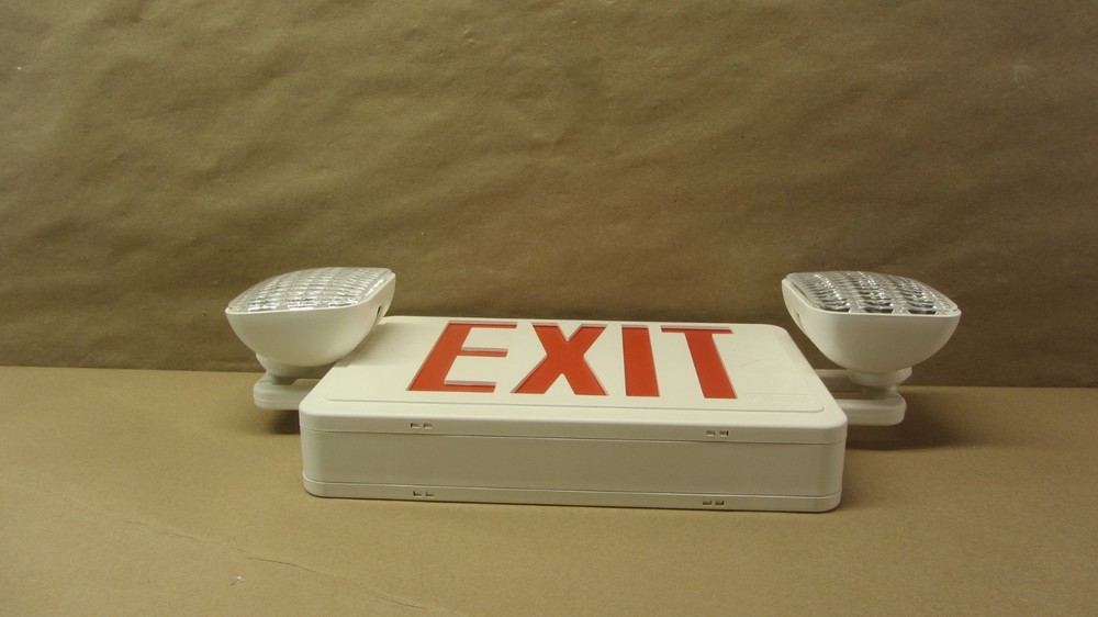 Lithonia Lighting Basics LED Exit Sign/Emergency Light Combo, 2-Head Fixture