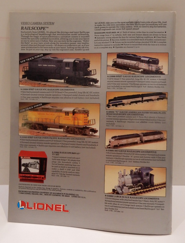 LIONEL 1990 Train Catalog Book 2