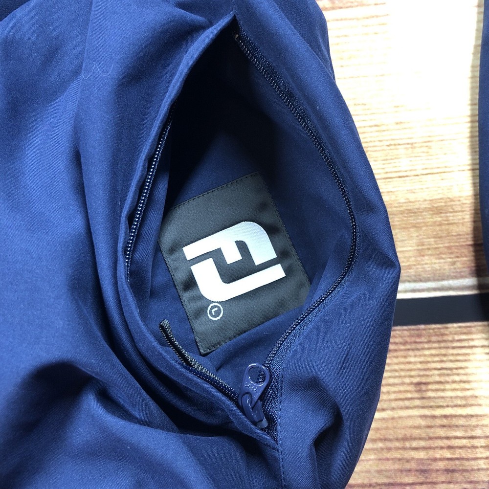 FootJoy Pullover Men’s L Blue Golf Windbreaker Long Sleeve Pockets Snaps *Logo