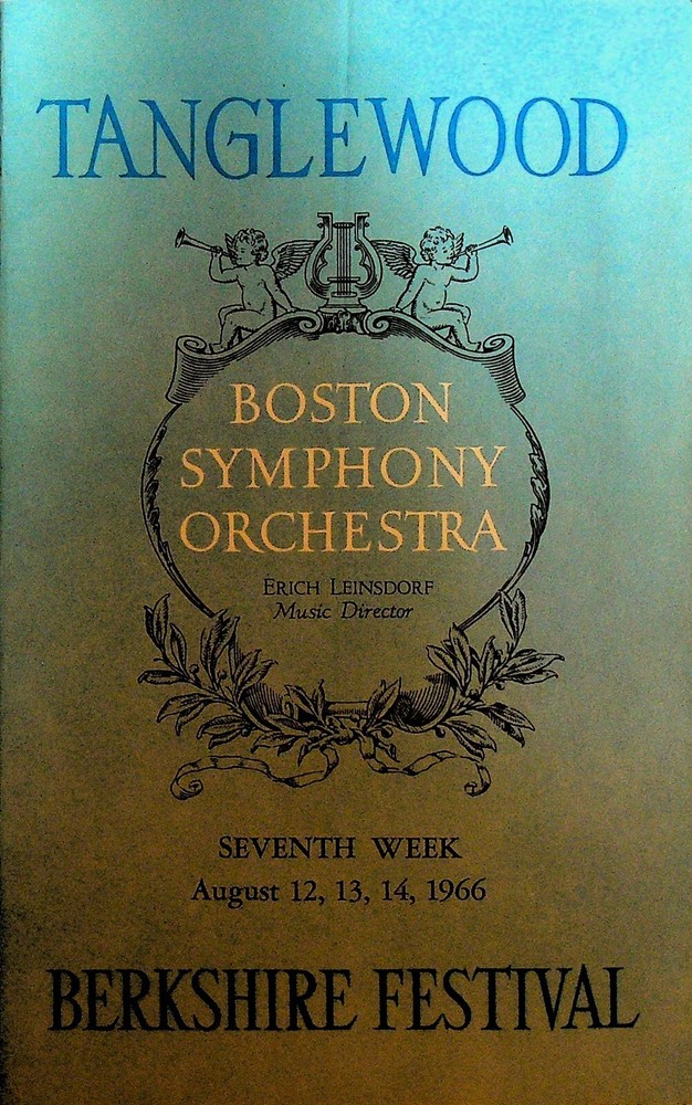 Boston Symphony Orchestra Program August 12 1966 Berkshire Festival