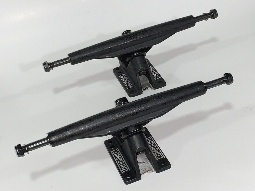 Compound 9.5" Reverse Longboard Cruiser Skateboard Trucks Black Pair Blemished