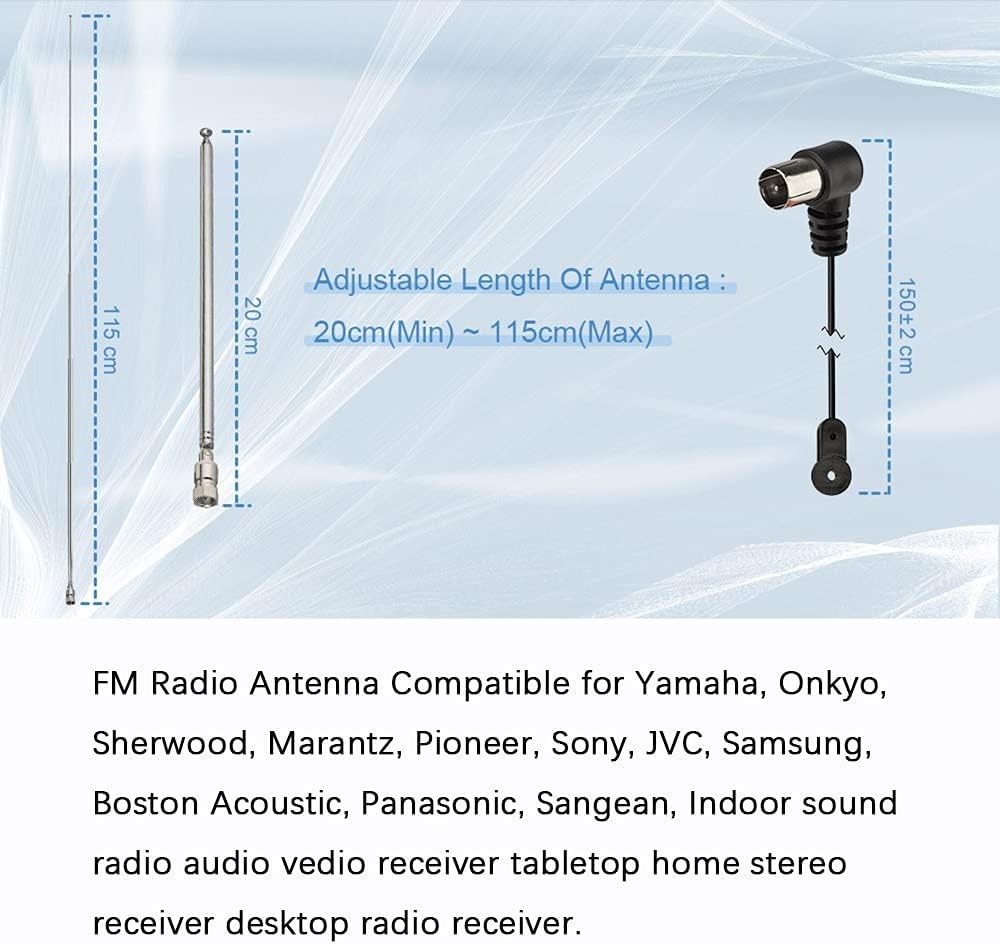 Superbat Telescopic FM Antenna for Stereo Receiver kit