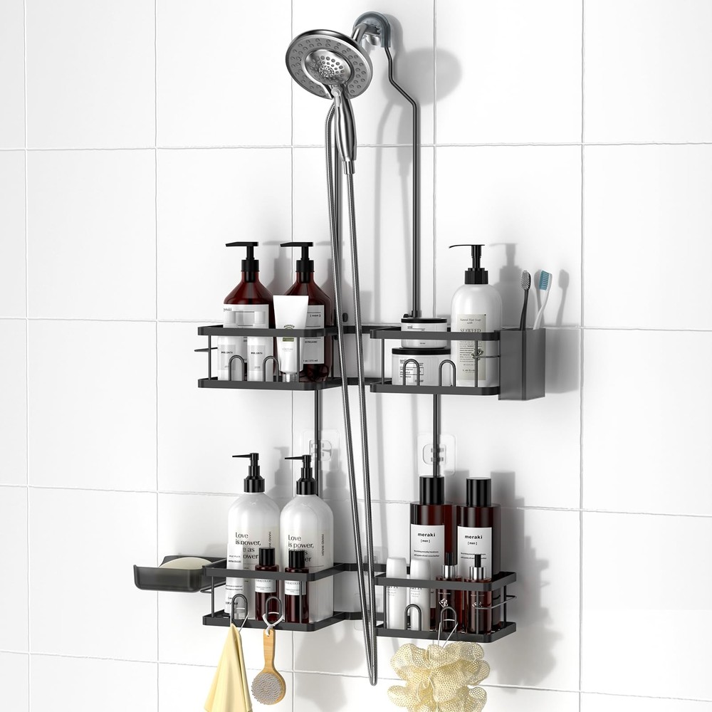Adjustable Shower Caddy Hanging Rustproof Shower Caddy for Handheld Showerhea...