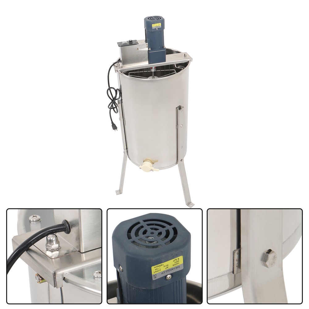 3 Frames Electric Honey Extractor Stainless Steel Power Beekeeping Extractor