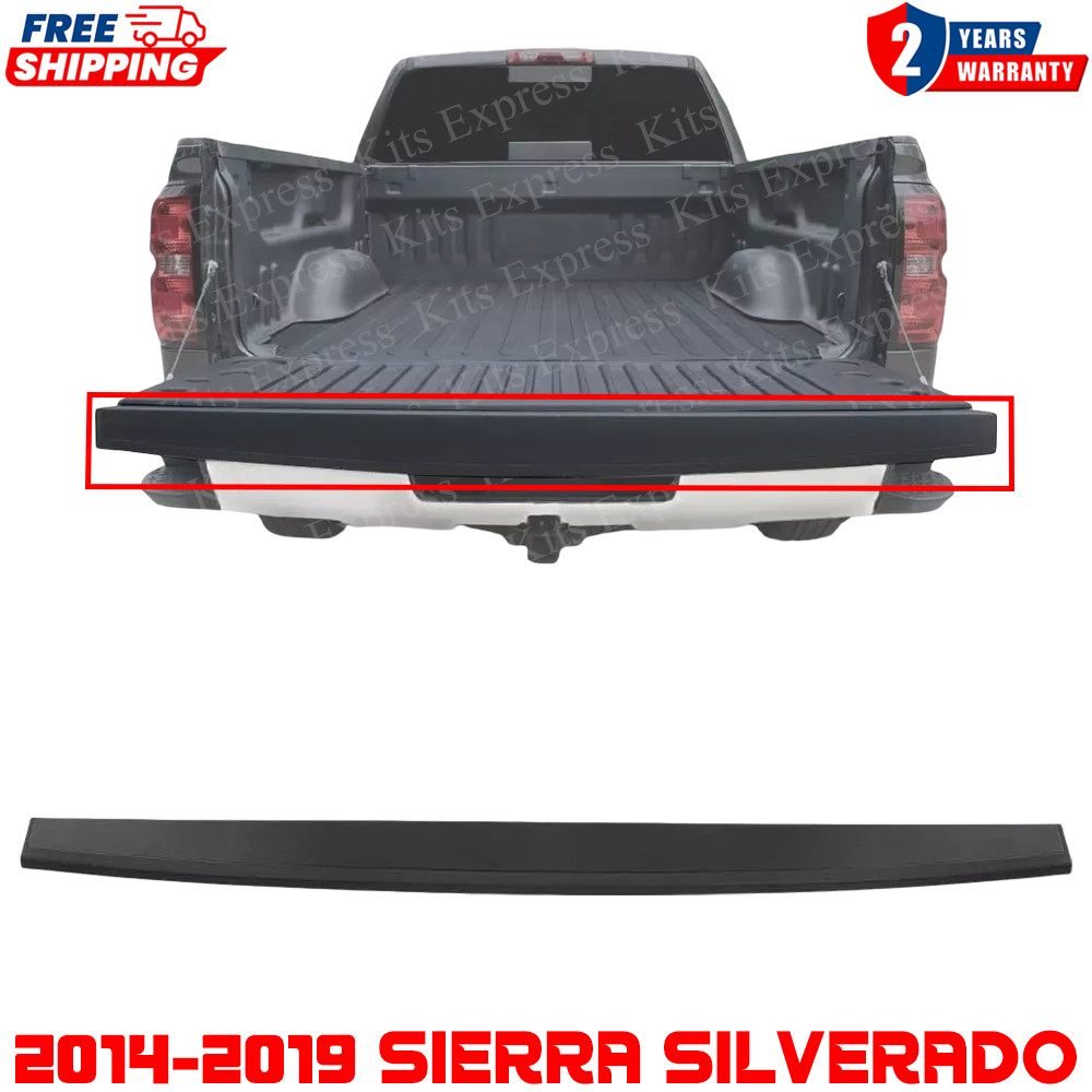 Black Tailgate Cap Molding Top Protector Trim For 2014-2019 Sierra Silverado