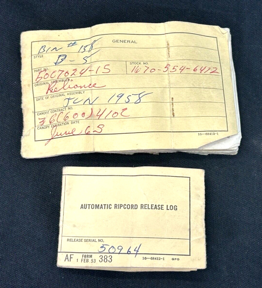 1960's USAF Parachute Miniature Logbooks