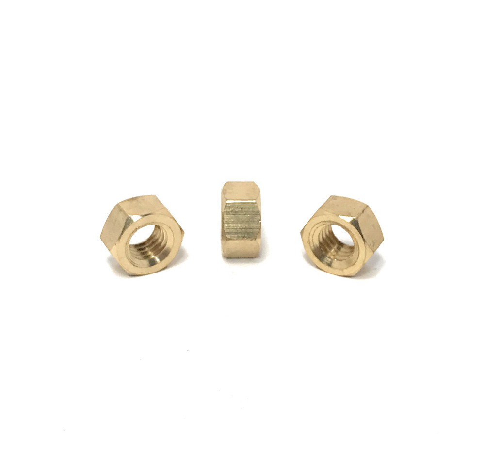(25) 3/8-16 Brass Finished Hex Nuts - Solid Brass (25 Pieces)