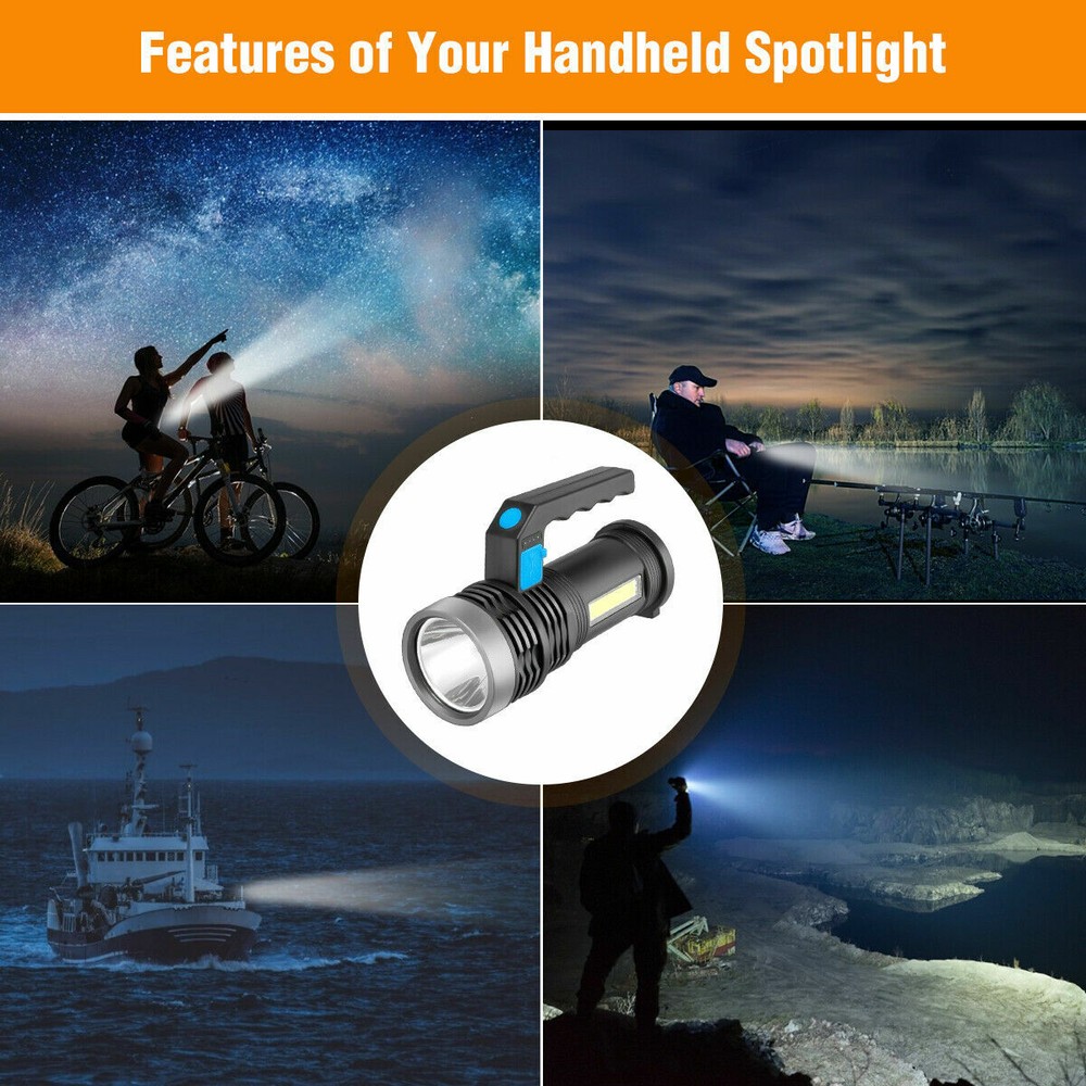 Rechargeable Searchlight Portable Super Bright Handheld Spotlight Flashlight