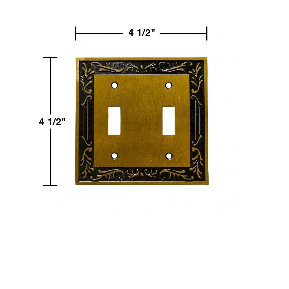 2 Victorian Switch Plate Double Toggle Antique Solid Brass | Renovator's Supply
