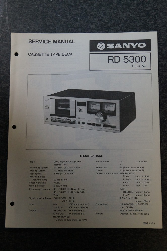 Sanyo RD5300 Service Manual