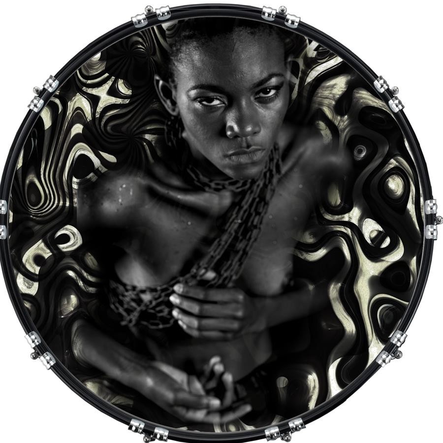 22" Custom Bass Kick Drum Front Head Graphic Graphical Powerful Mix