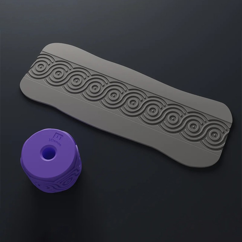 Clay Stamp Roller Geometric Flower Patterns Relief Rolling Tool Texture Wheel