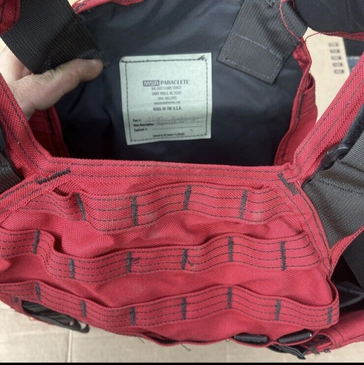 MSA RMV024-07 SMALL RED RELEASABLE BODY ARMOR VEST without inserts