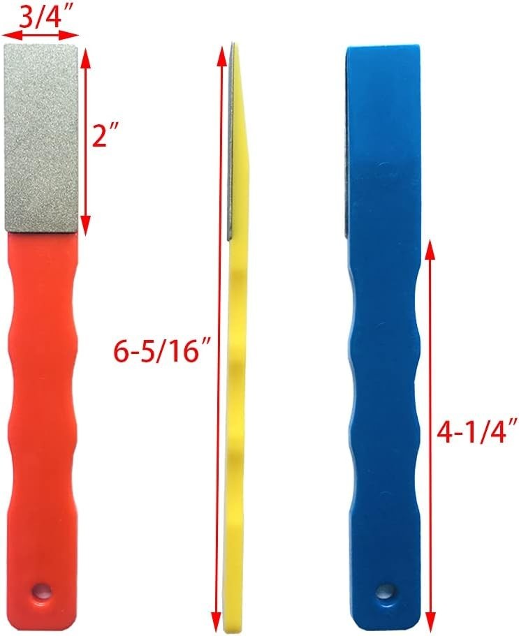 Diamond 3 Grit Hand File Sharpener Set in Red, Yellow & Blue - Precision Tools