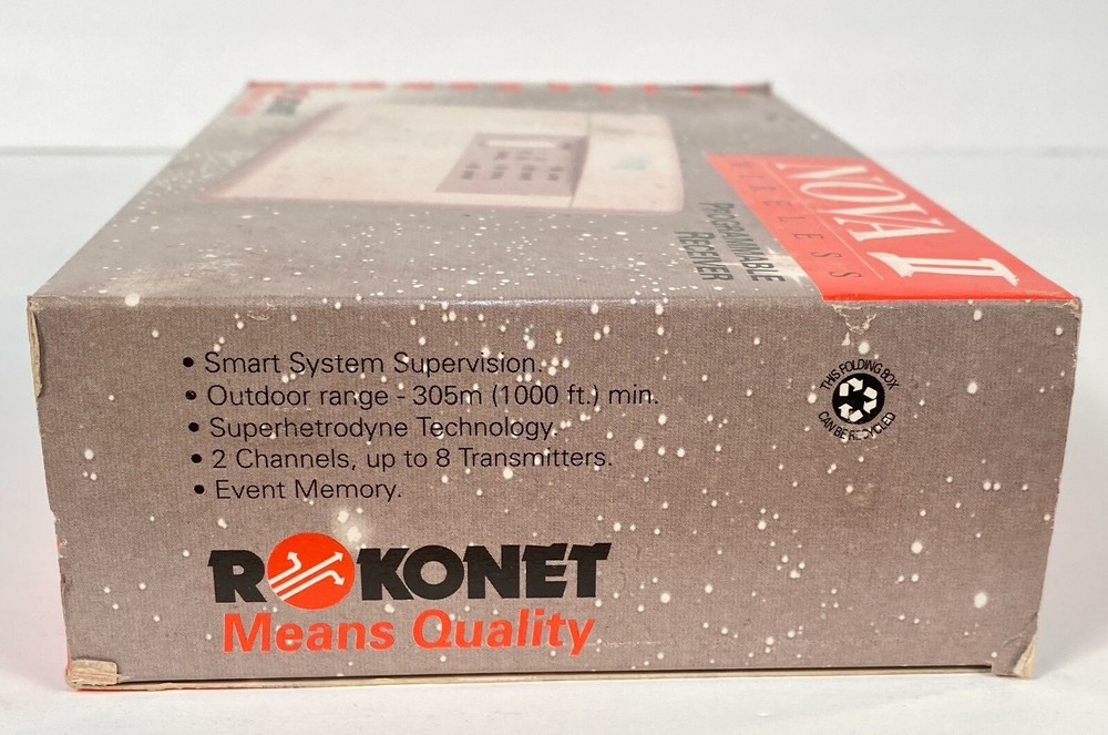 Rokonet NOVA II Wireless Programmable Receiver 2-Zone Alarm Output 8-Transmitter