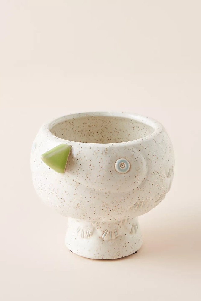 NWT Anthropologie White Bird Garden Pot -Medium