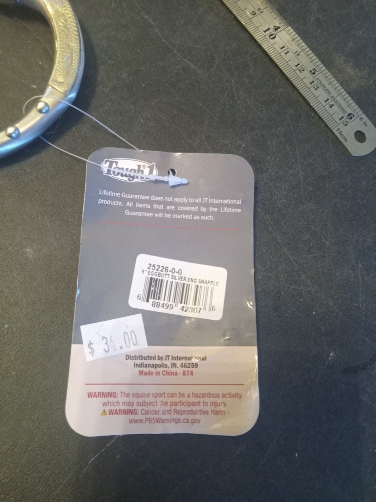 New eggbutt snaffle bit 5 in copper mouth silver dots