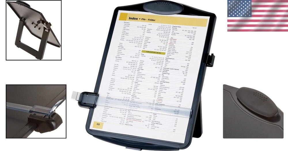 Stylish Black Easel Document Holder with Adjustable Clip for Efficient Viewing