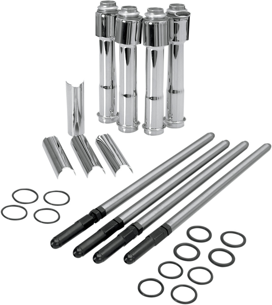 S & S Cycle Adjustable Pushrod Kit with Covers Standard 930-0024