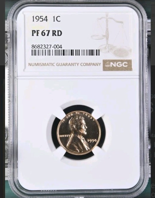 1954 1c Proof Lincoln Wheat Cent  NGC PF67 RD